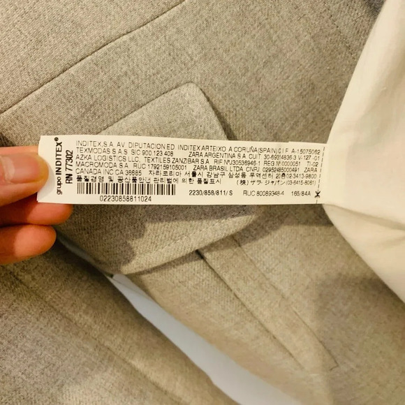 New With Tags Zara Basic Outerwear Women's Coat Snap Gray Size Small Jacket - Picture 8 of 16